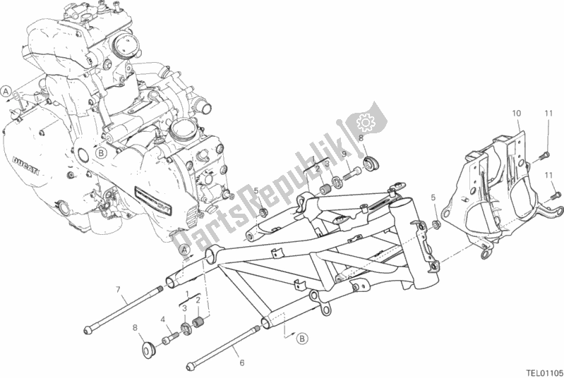 Todas las partes para Marco de Ducati Multistrada 1260 ABS Brasil 2019
